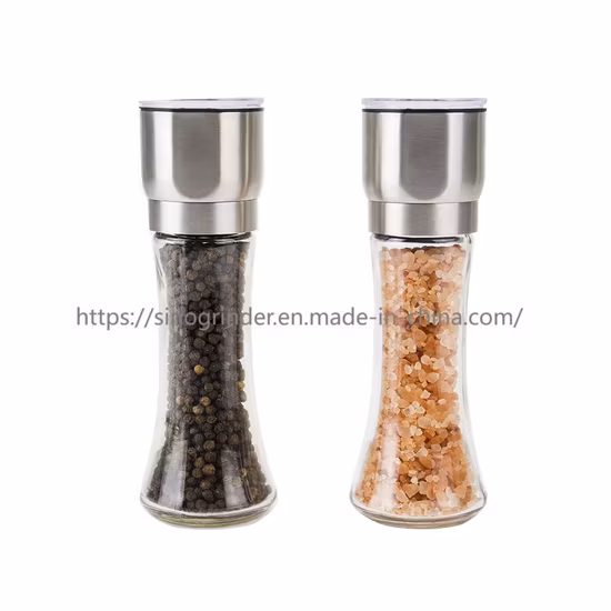 Einstellbare Salz- und Pfeffermühle 180 ml Edelstahl & ABS & Kupfer-Innenschraube