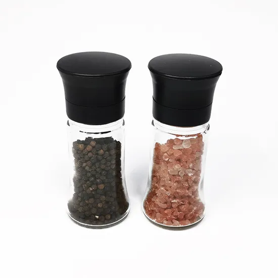 100 ml manuelle Salz- und Pfeffermühle mit Keramikkern und Glasflasche