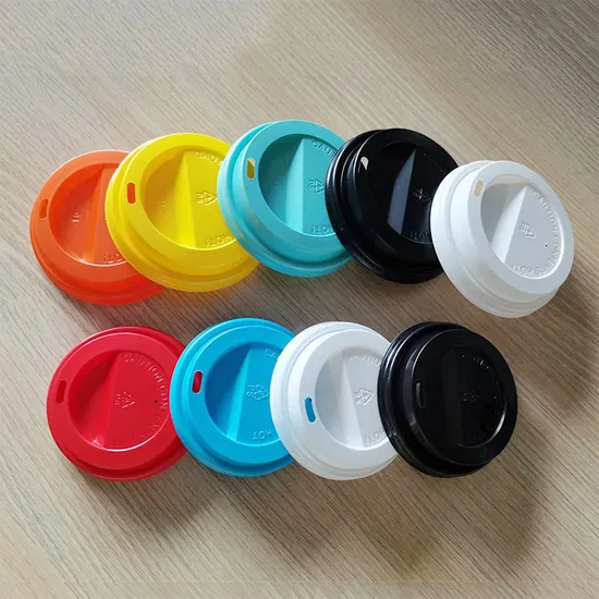 Einweg-Kunststoffdeckel aus PS/PP, 60 mm, 80 mm, 90 mm, 4 oz, 8 oz, 12 oz, 16 oz, individuell bedruckter Becherdeckel mit Logo für Kaffeetassen