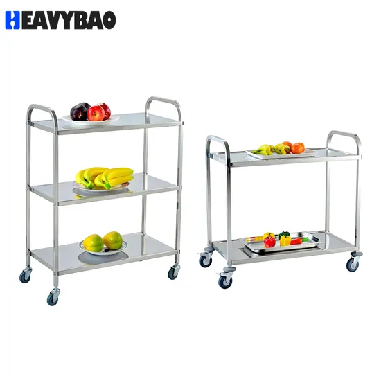 Heavybao Küchenwagen, Edelstahl, 3 Ebenen, für Restaurants, Lebensmittelservice, Reinigung